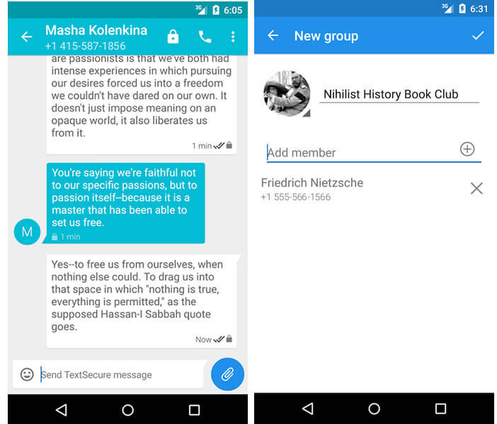 TextSecure, messagerie privée pour Android