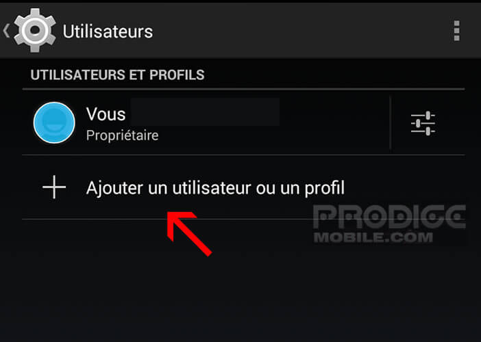 Créer un nouveau compte utilisateur sur une tablette