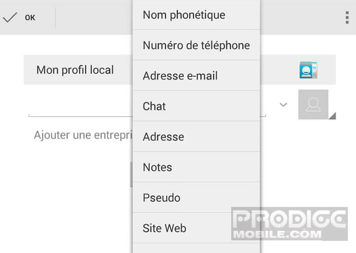 Modifier le compte propriétaire sur Android