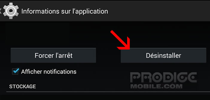 désinstaller une application préinstallée sur Android