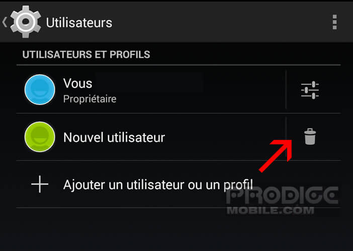 Effacer un compte Android sur tablette