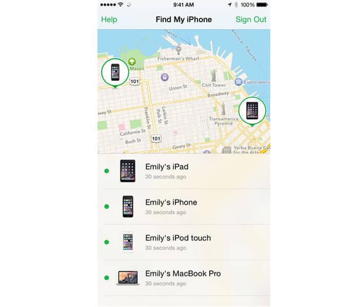 Localiser un iPhone sur une carte