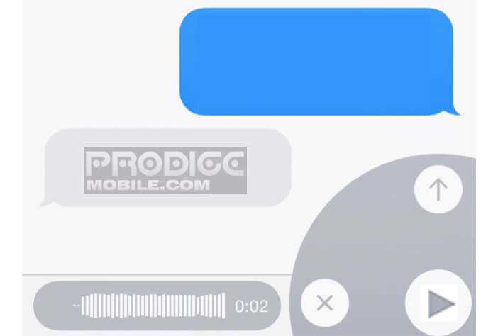 Création d'un message audio sur l'iPhone