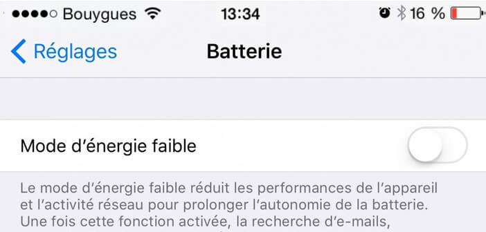 Optimiser l'autonomie de l'iPhone avec le mode d'énergie faible