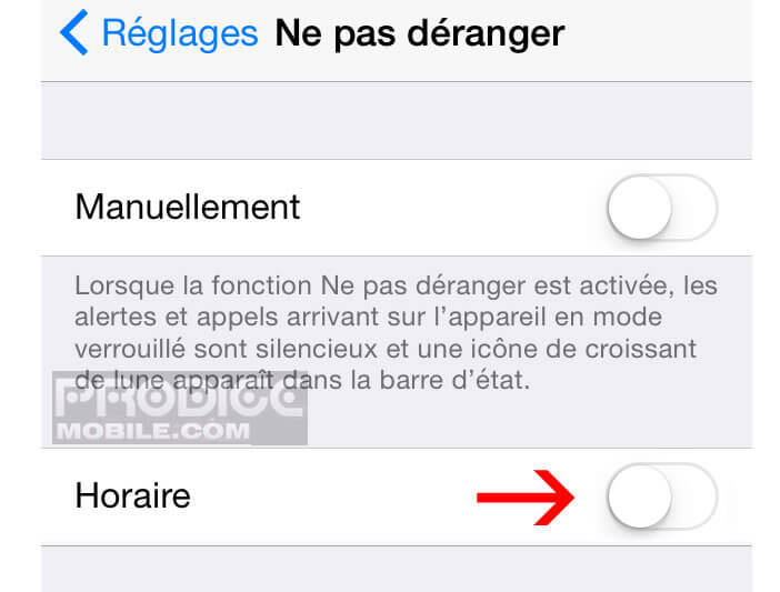 Ne pas déranger : mode automatique