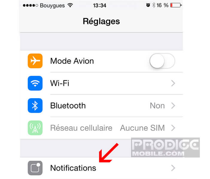 iPhone: paramètres des notifications