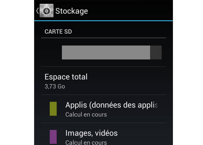 Stockage carte SD sur mobile Android