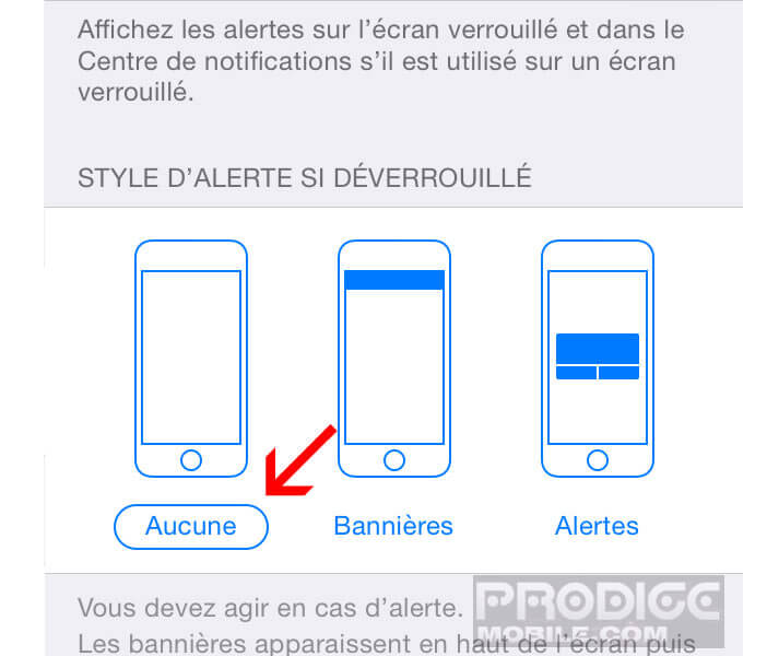 Arrêter les alertes si l'iPhone est déverrouillé