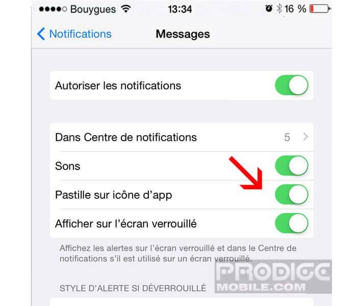 Bloquer les bulles de notifications sur l'iPhone