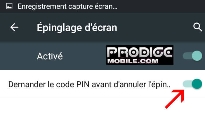 Activer le code PIN avant d'annuler épinglage