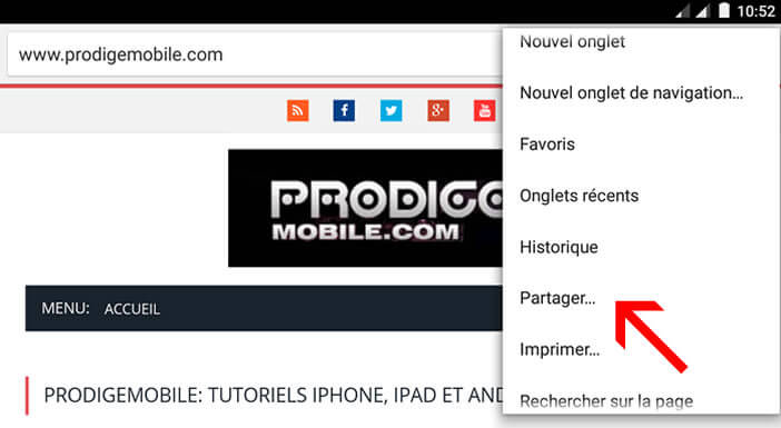 Partager une page web avec Offline Browser