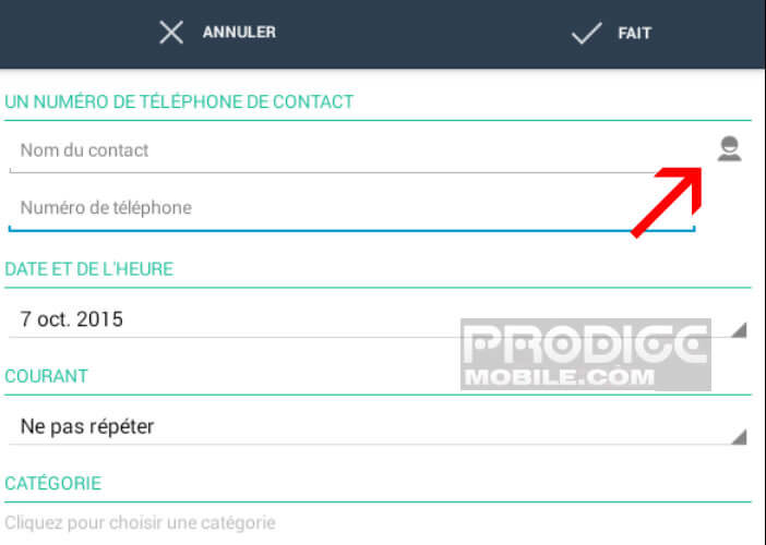 Ajouter un contact depuis le répertoire téléphonique de votre smartphone