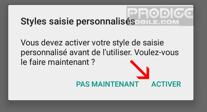 Activer la fonction style personnalisé sur le clavier Google