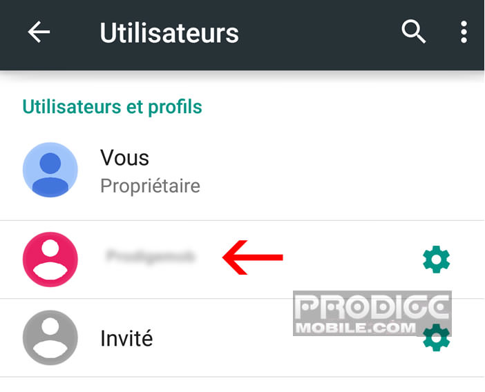 Passer d'un profil Android à un autre