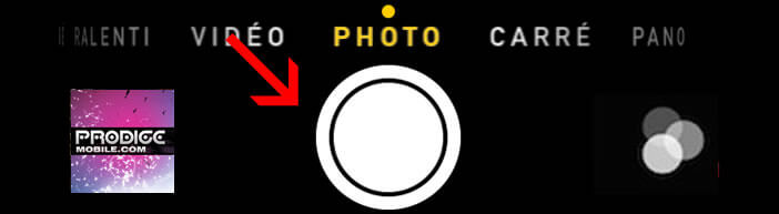 Appuyer sur le bouton déclencheur de l'appareil photo