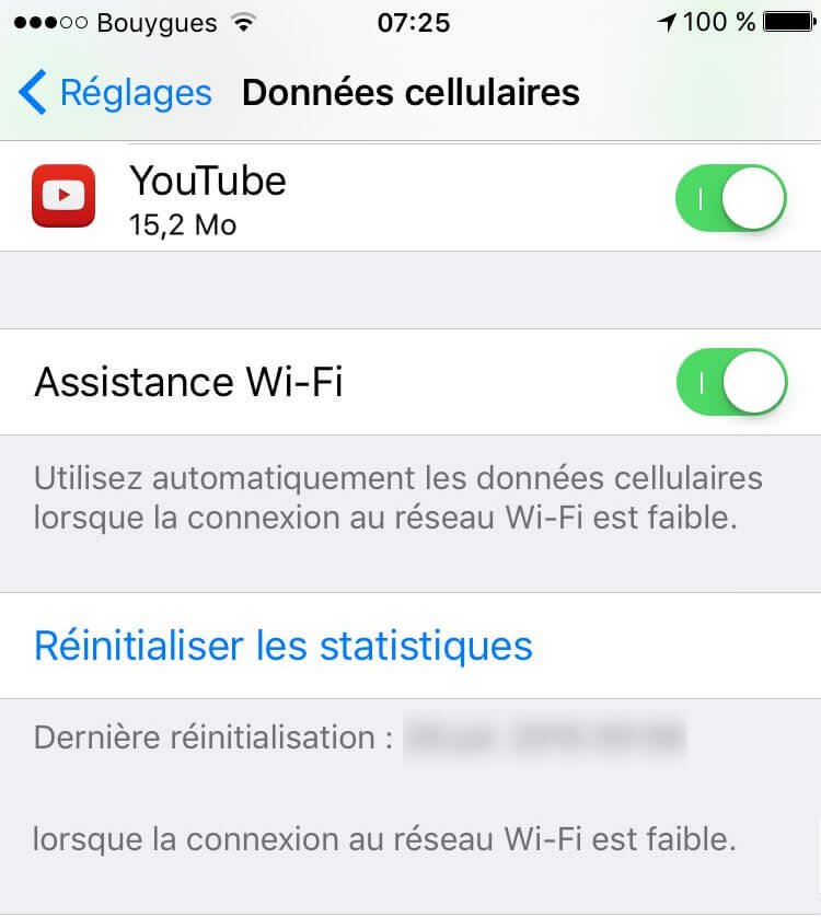 Désactiver la fonction Assistance Wi-Fi