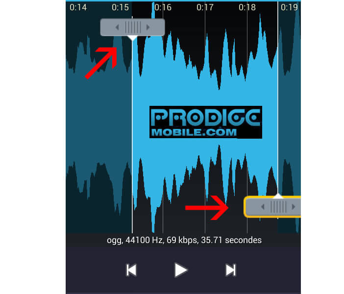 Extrait audio avec l'application Ringdroid