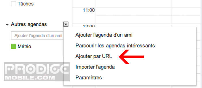 Ajouter agenda Facebook dans Google Calendar