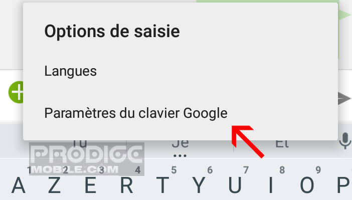 Modifier les paramètres du clavier Google