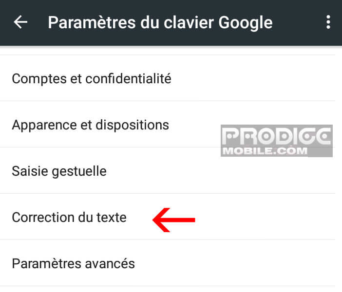 Activer les options de suggestions sur un clavier Android