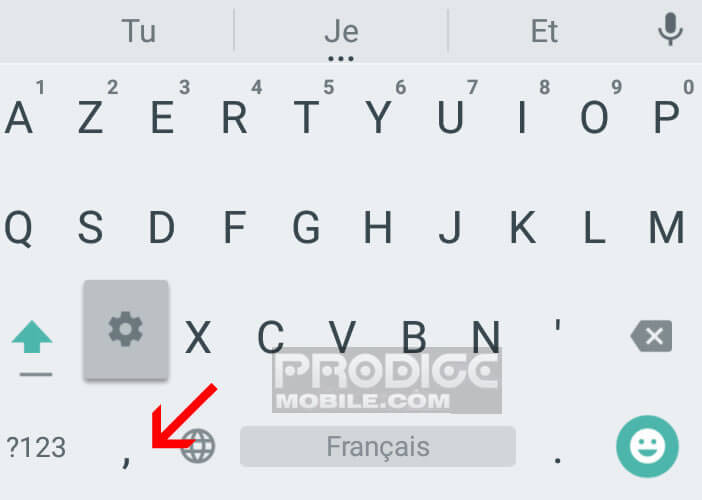 Ouvrir les paramètres du clavier Google