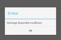 Résoudre le problème « Stockage disponible insuffisant » sur Android