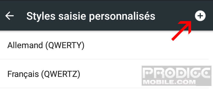 Ajouter un style de saisie personnalisé sur un mobile