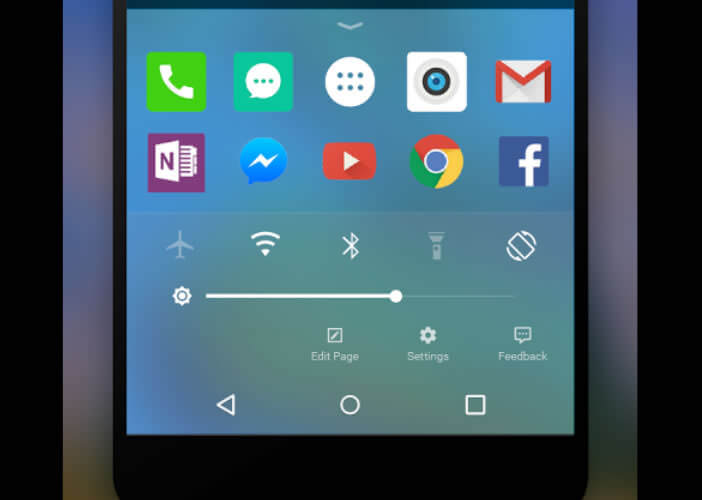 Volet de notifications intégré à Arrow Launcher