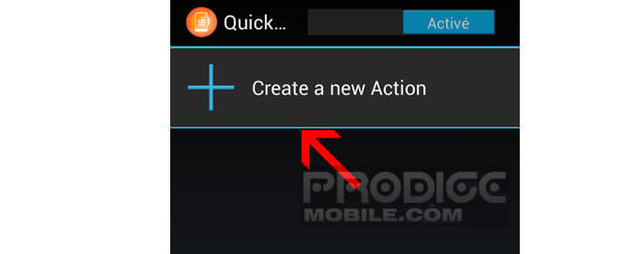 Ajouter une action dans QuickClick