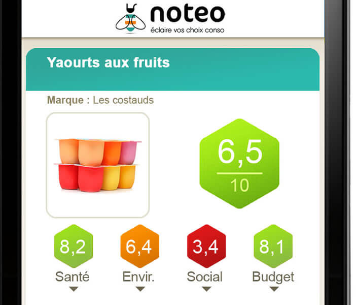 Fiche détaillée d'un yaourt aux fruits