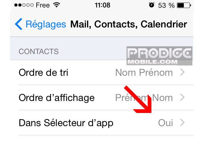 Modifier les paramètres du sélecteur d'applications