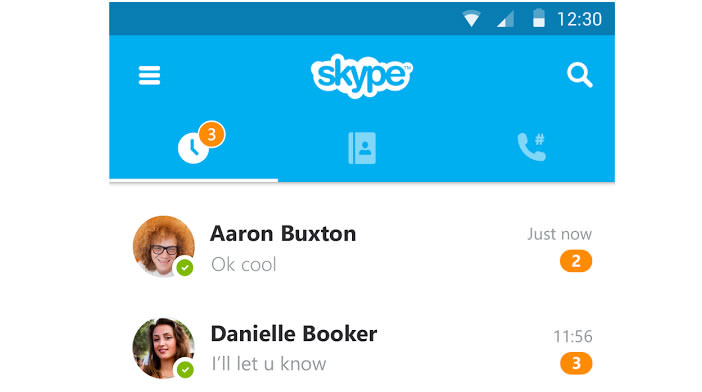 Lancer le répertoire téléphonique de Skype