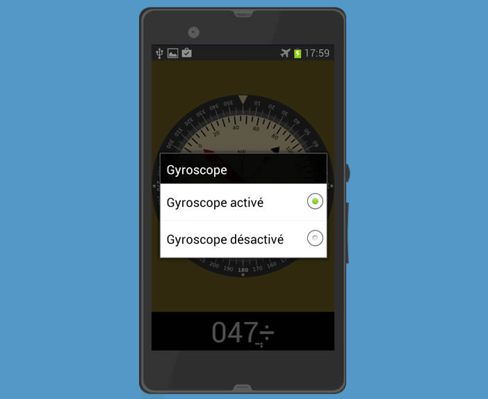 Désactiver la fonction gyroscope d'un mobile Android