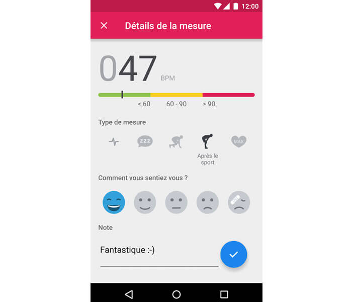 Ajouter des notations à vos mesures de battements de coeur