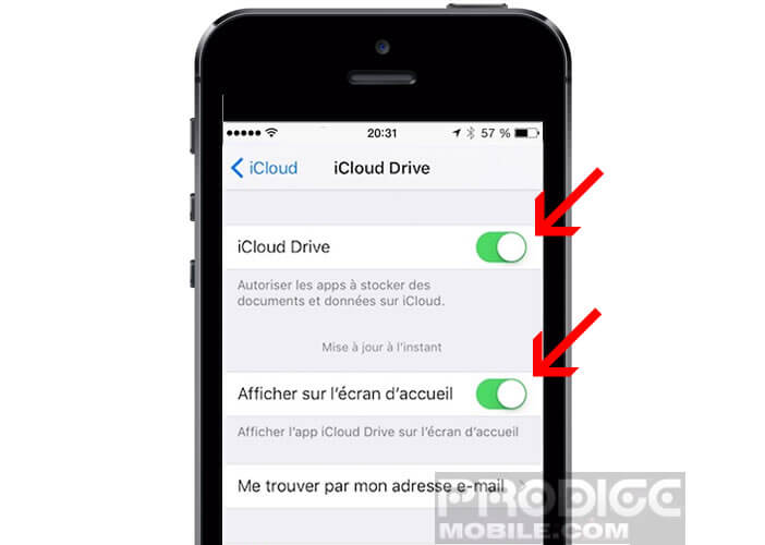 Activer iCloud Drive sur l'iPhone