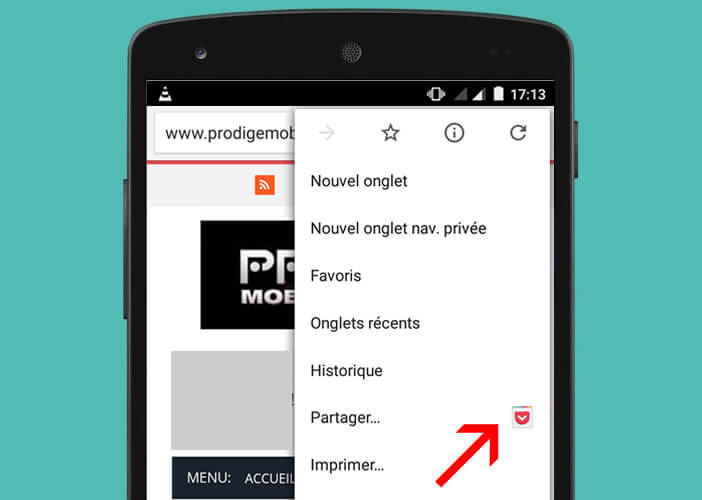 Enregistrer une page web sur un mobile Android pour la consulter plus tard