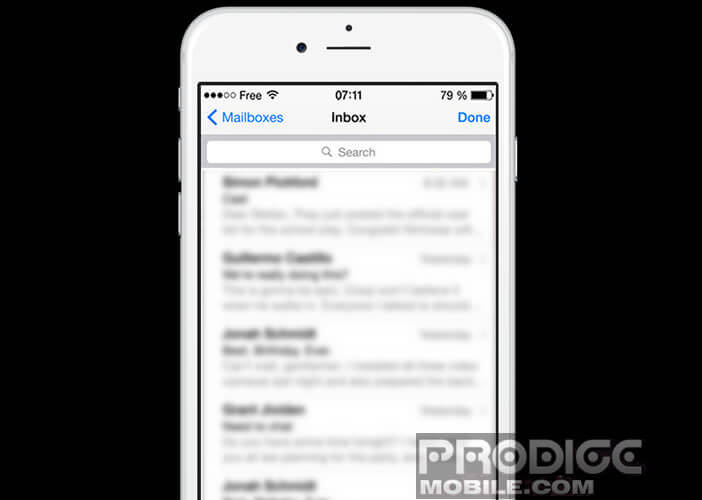 Erreur de manipulation sur l'application Mail de l'iPhone