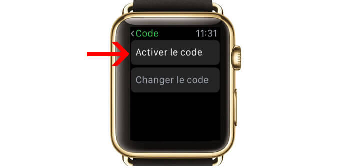 Sélectionner un mot de passe pour l'Apple Watch