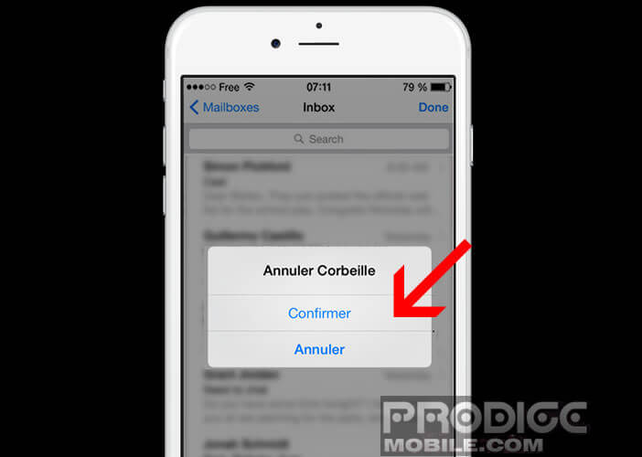 Restaurer un e-mail effacé depuis l'application Mail de l'iPhone