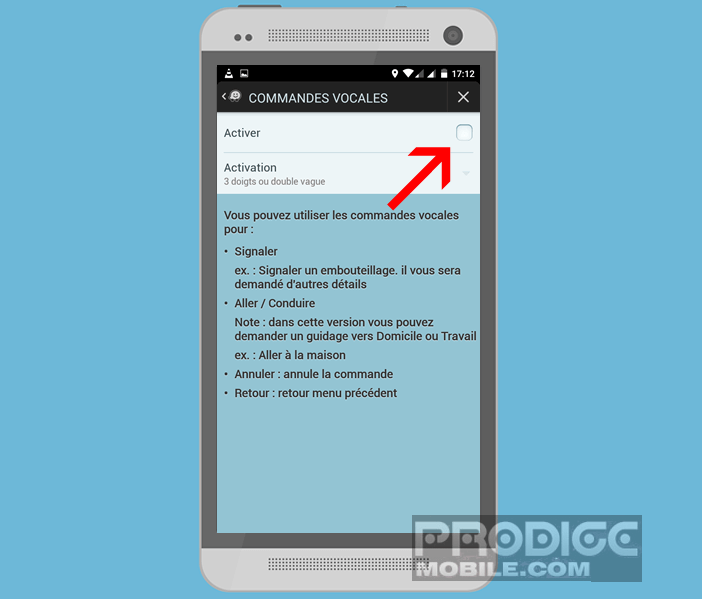 Activer les commandes vocales de Waze