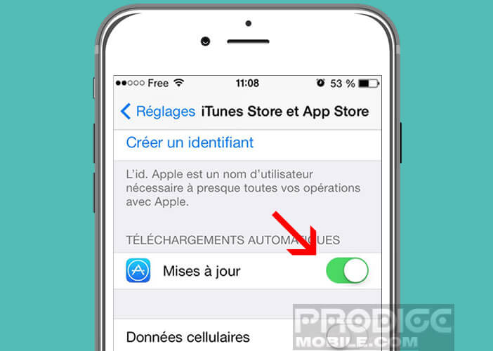 Désactiver l'option de mises à jour auto des applications sur iOs