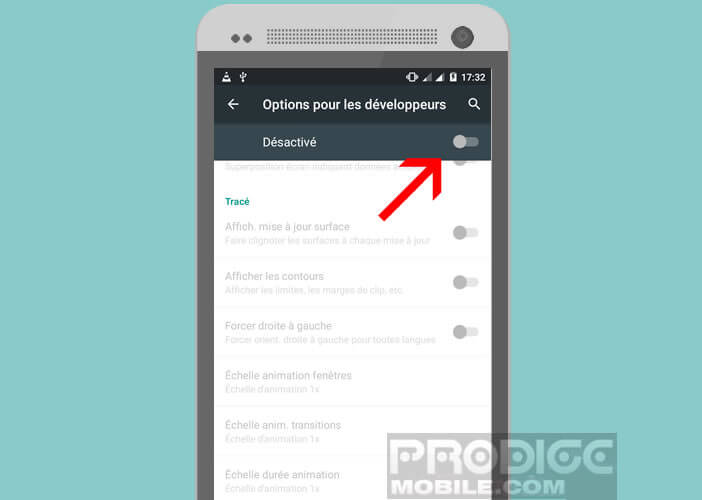 Activer les options du développeur sur Android