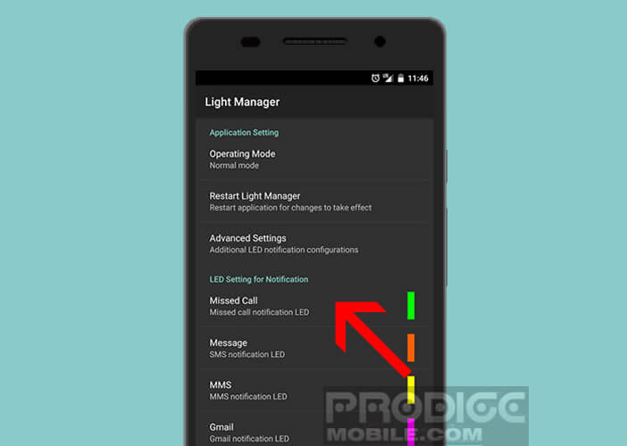 Paramétrer l'application Light Manager - led