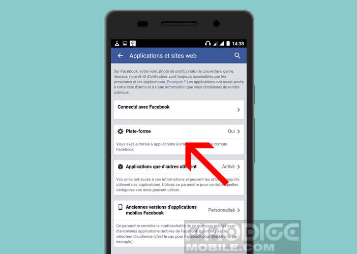 Autorisation de la plate-forme Facebook
