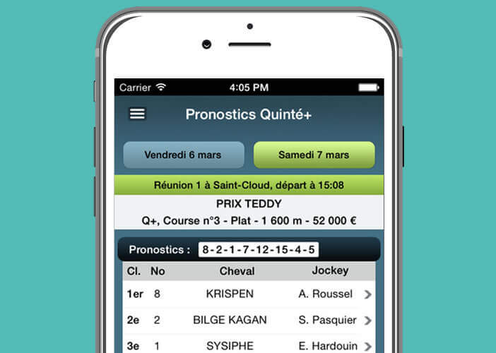 Les pronostics courses hippiques et Quinté sur son iPhone