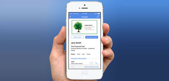 Un scanner de cartes de visite pour l'iPhone