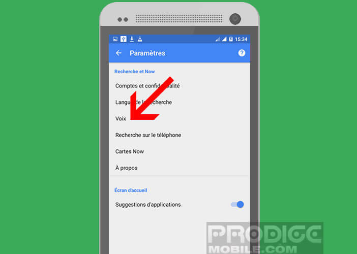 Changer les paramètres voix de l'application Google pour les mobiles