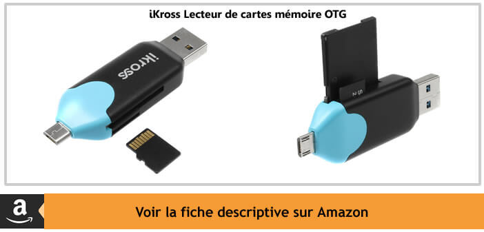 iKross lecteur de carte mémoire pour mobile et tablette Android