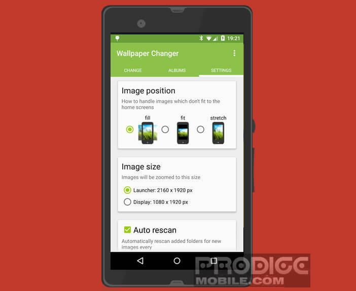 Ajuster vos images avec l'application Wallpaper Changer