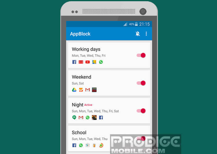 AppBlock application Android gratuite pour bloquer les notifications